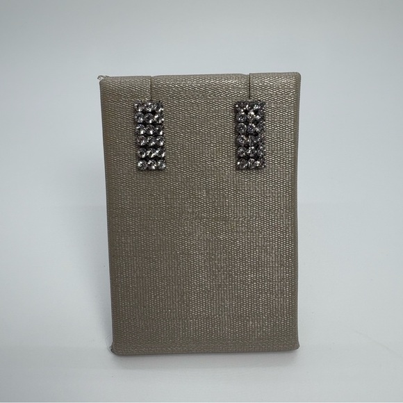 Black Tone Clear Crystal Rhinestone Choker Necklace And Earrings Set, Brand New - Picture 4 of 4